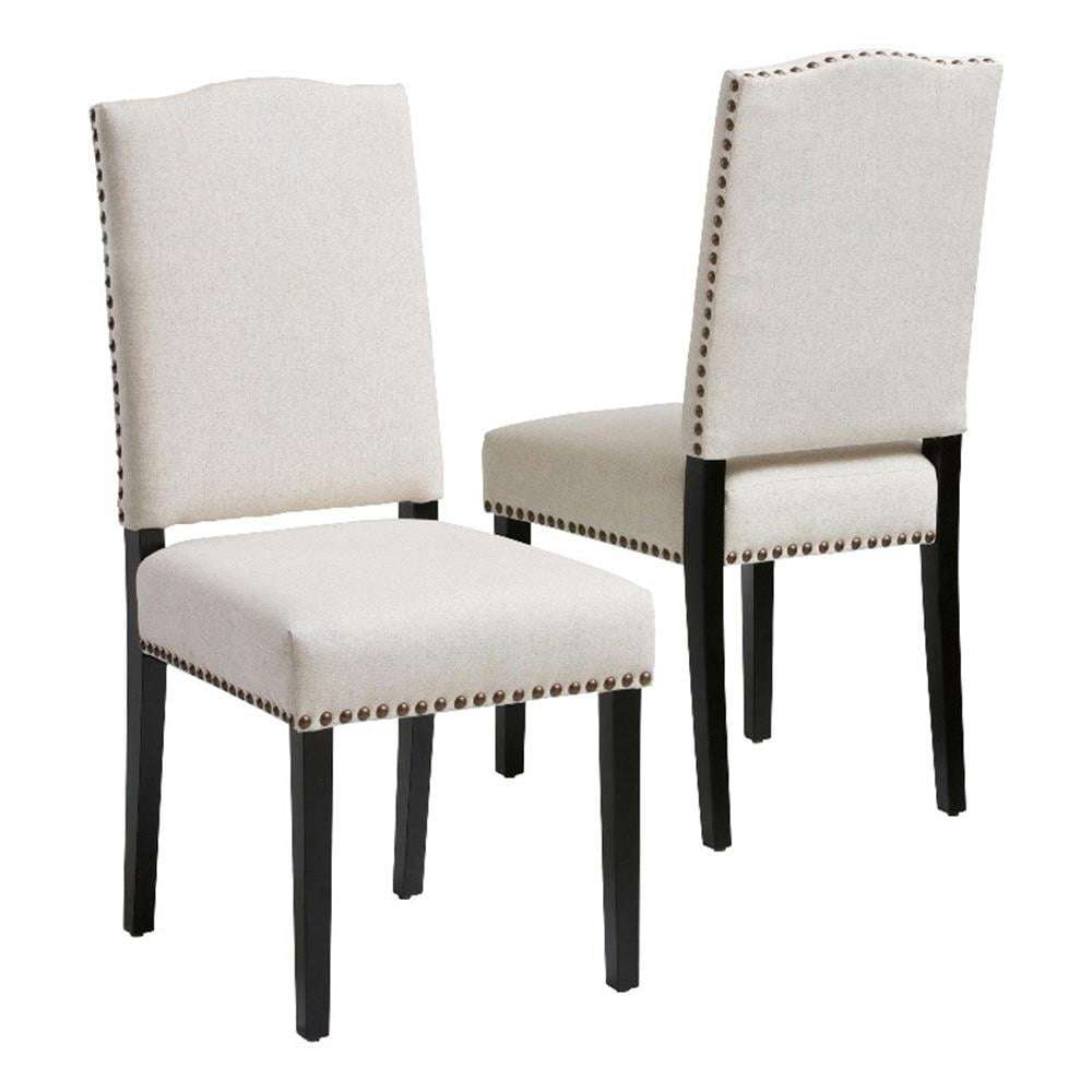 Noble House Brunello Beige Fabric Dining Chairs (Set of 2)