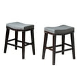 thumbnail image 1 of Noble House Brunet Nailhead 26.15" Fabric Counter Stool, Set of 2, Charcoal, Dark Brown, 1 of 7