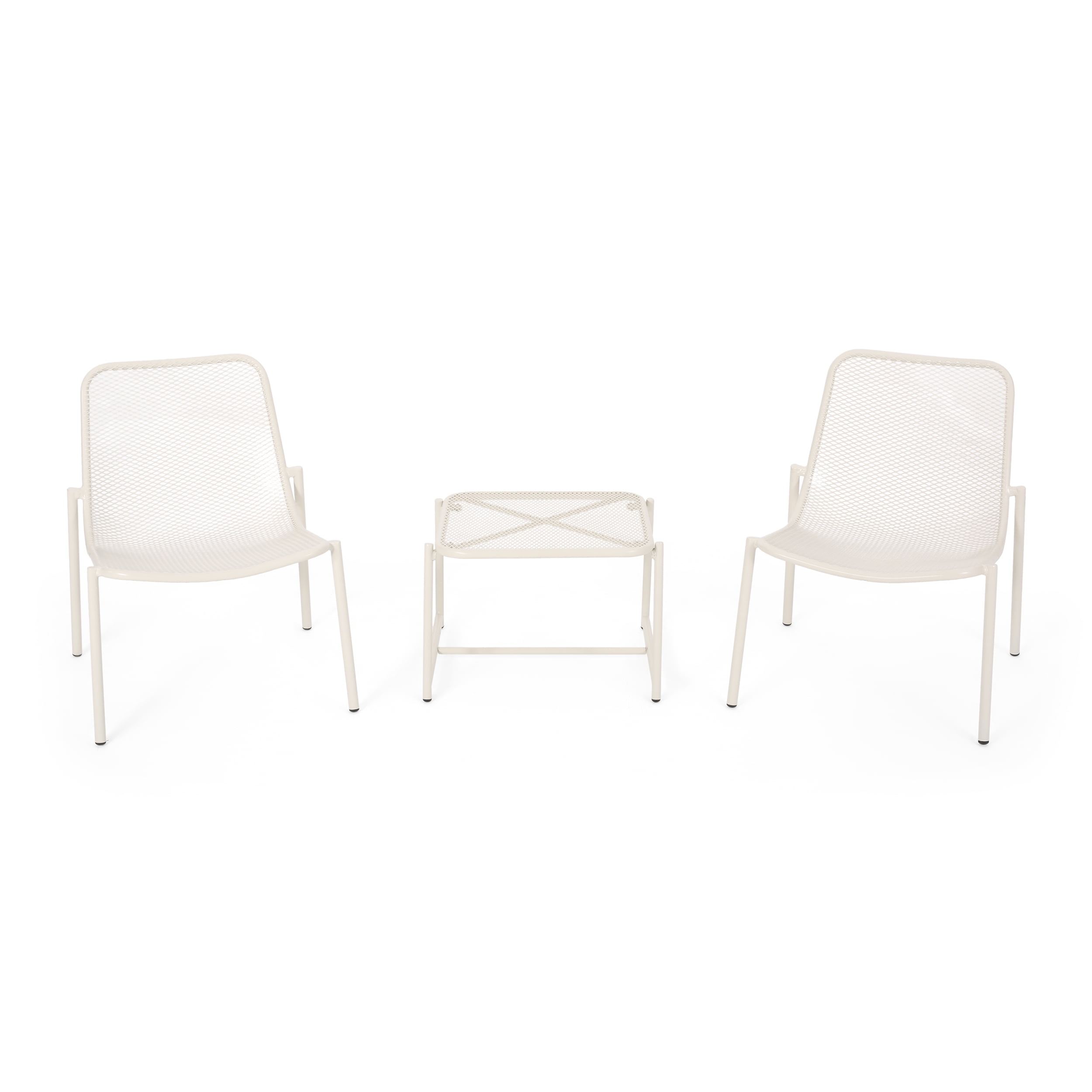 Sajan Outdoor Modern 2 Seater Chat Set, Matte White