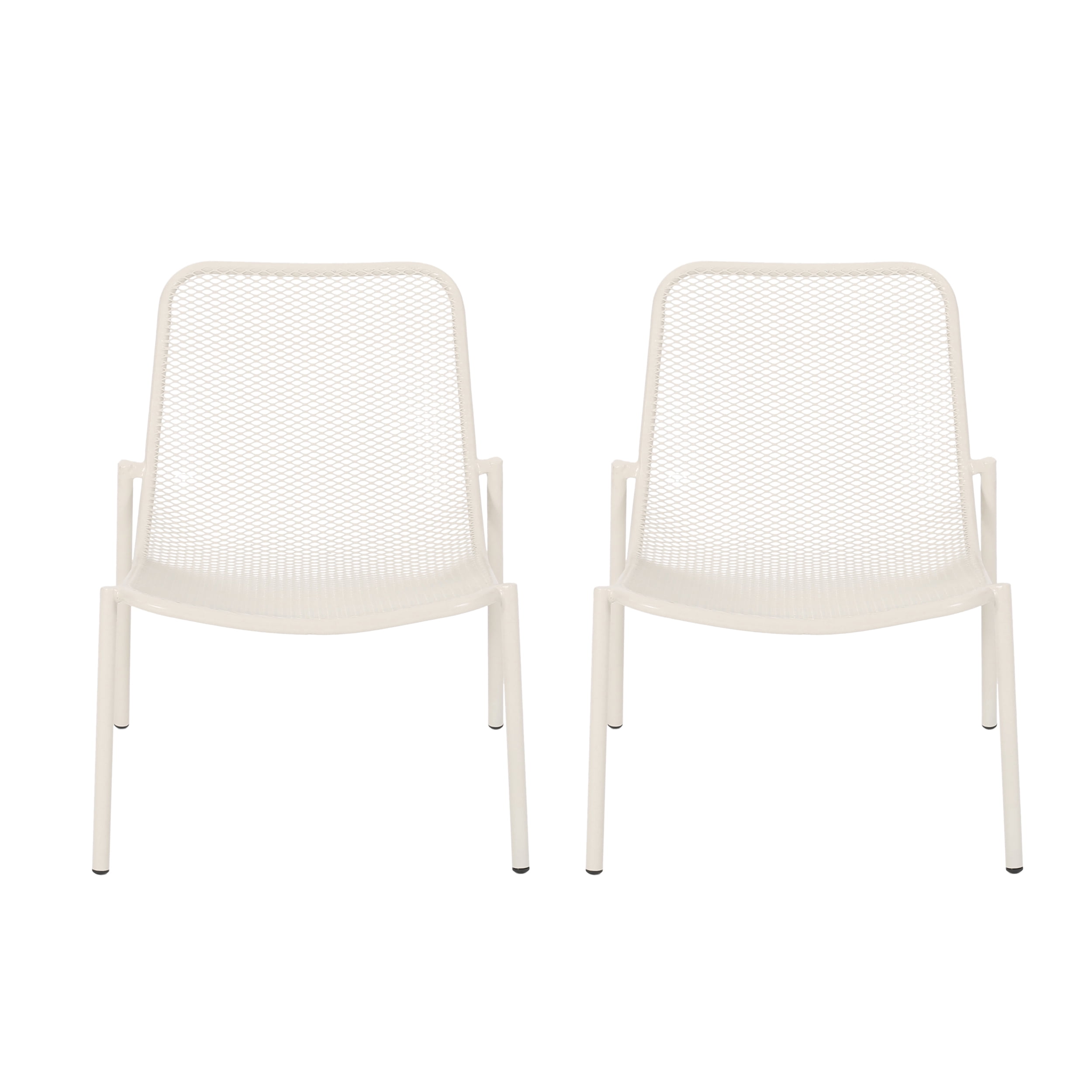 Sajan Outdoor Modern Dining Chair, Set of 2, Matte White