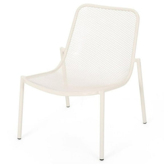 Noble House Bucknell Outdoor Modern Dining Chair in Matte White (Set of 2)