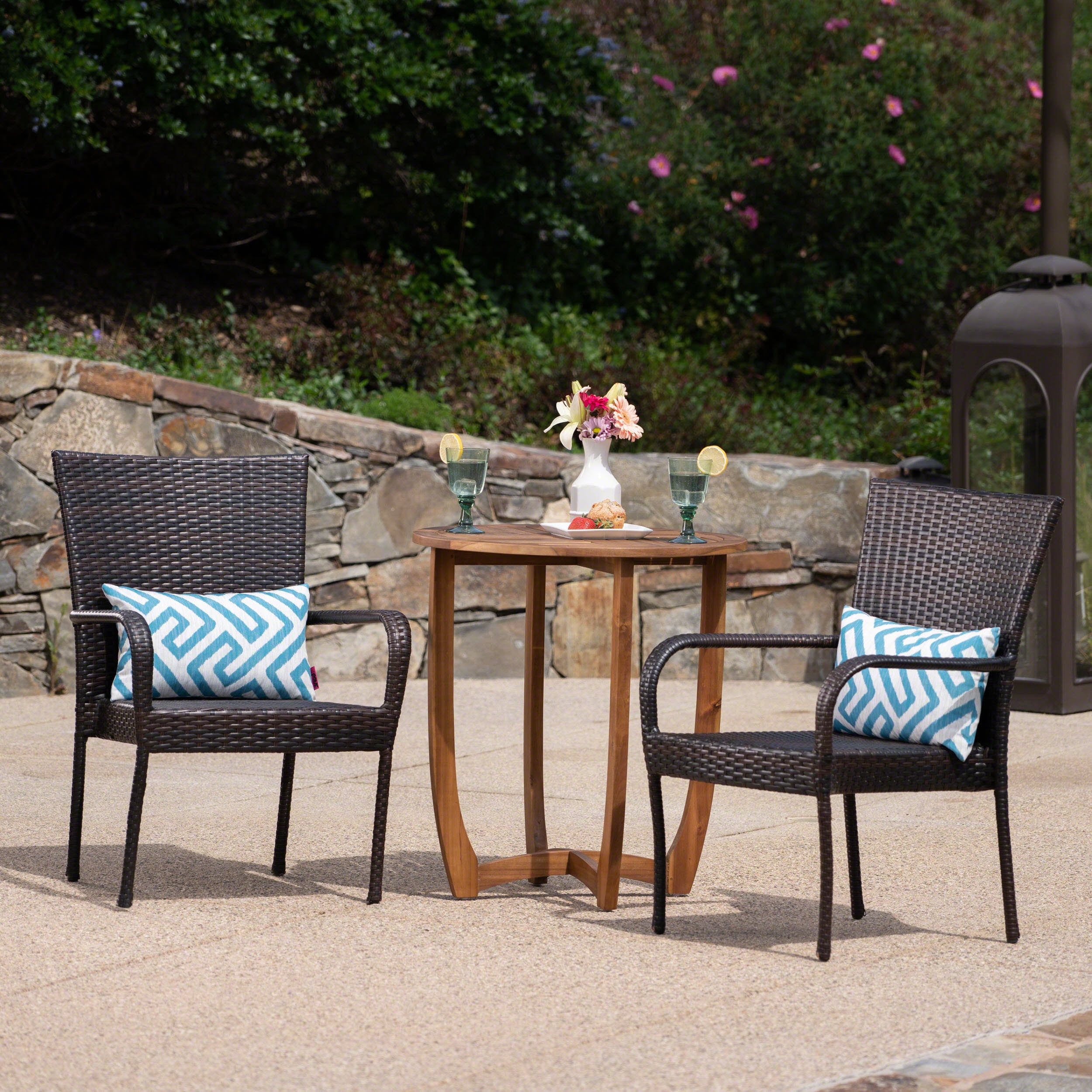 Teak 3 piece patio set sale