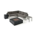 thumbnail image 1 of Noble House Cape Coral 6 Piece Outdoor Aluminum Conversation Set in Dark Gray, 1 of 7