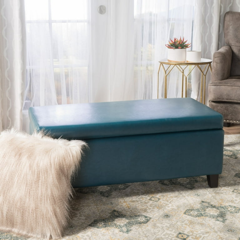 Teal 2024 storage ottoman
