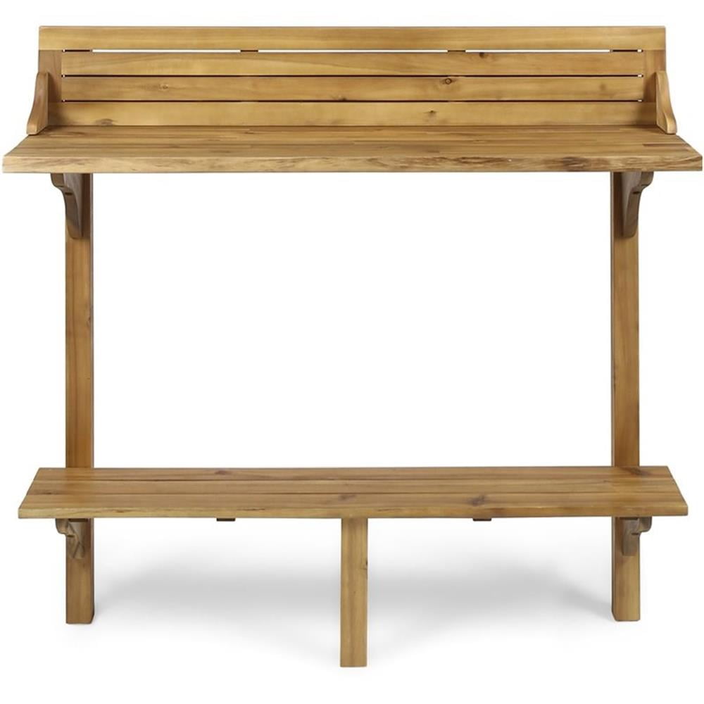 Natural Stained Acacia Wood Bar Height Balcony Table