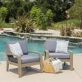 thumbnail image 1 of Noble House Cascada Acacia Wood Club Chairs with Cushions, Grey / Dark Grey (Set of 2), 1 of 8