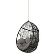 thumbnail image 1 of Noble House Castaic Wicker Hanging Chair (NO STAND) in Black and Gray, 1 of 7