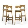 thumbnail image 1 of Noble House Castner Outdoor Bar Stool, Teak, 4 Pack, 1 of 9