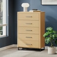 thumbnail image 1 of Noble House Cayuga Faux Wood 5 Drawer Dresser, Natural and Black, 1 of 9