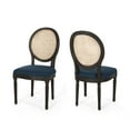 thumbnail image 1 of Noble House Chardean Traditional Dining Chairs, Set of 2, Navy Blue, 1 of 7