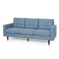 Noble House Cicely Tufted Fabric 3 Seater Sofa (Blue)