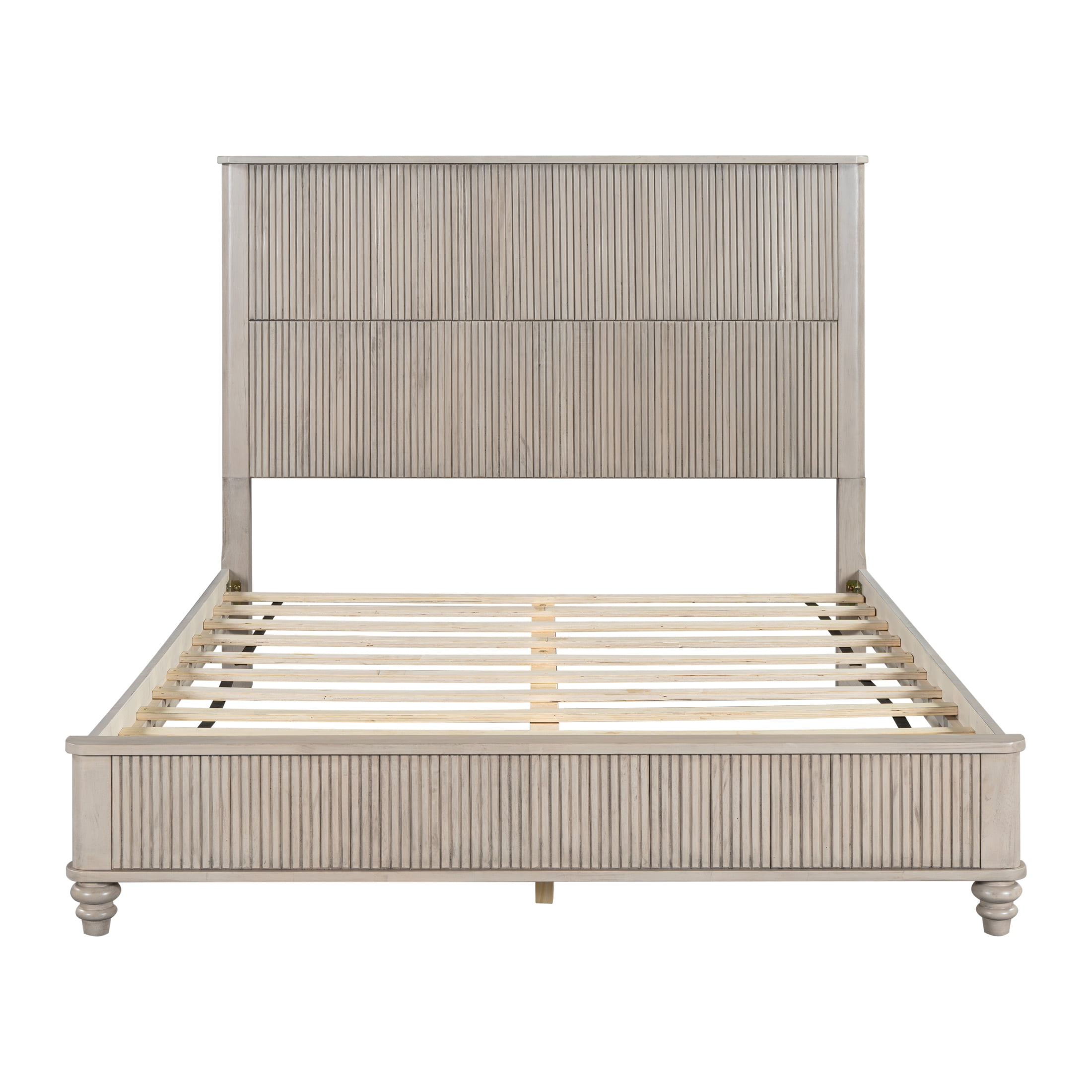 Noble House Classic Transitional Queen Platform Bed with Headboard, Solid Wood Frame, Beige