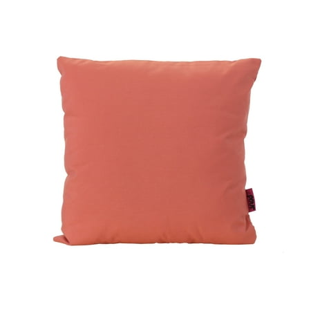 Noble House Coronado 18x18" Square Outdoor Fabric Throw Pillow in Pink