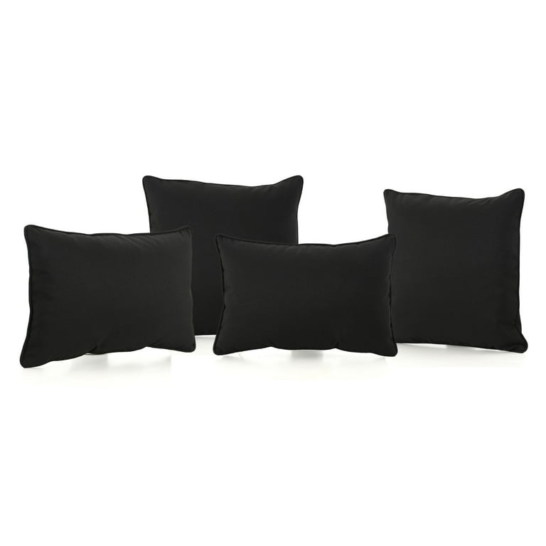 Coronado Outdoor Water Resistant Square and Rectangular Throw Pillows, Set of 4, Grey Coronado Outdoor Water Resistant Square and Rectangular Throw Pillows, Set of 4, Grey