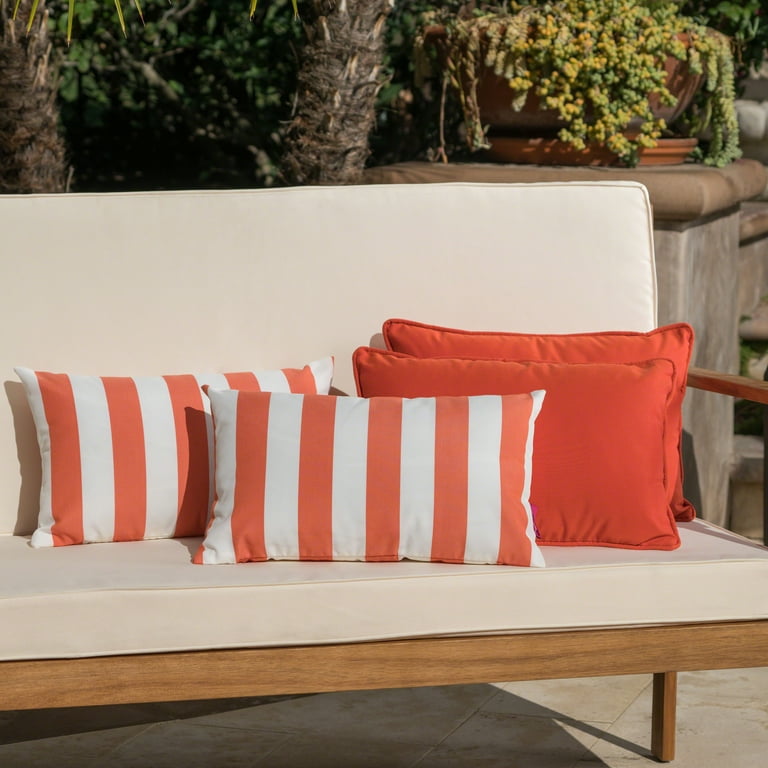 Coronado Outdoor Water Resistant Rectangular Throw Pillow, Set of 2, Red Coronado Outdoor Water Resistant Rectangular Throw Pillow, Set of 2, Red