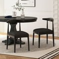 thumbnail image 1 of Noble House Cotterell Fabric and Wood Dining Chairs, Set of 2, Blacked Textured Tweed and Black, 1 of 9