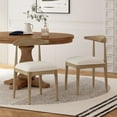thumbnail image 1 of Noble House Cotterell Fabric and Wood Dining Chairs, Set of 2, Ivory Boucle and Light Ash, 1 of 9