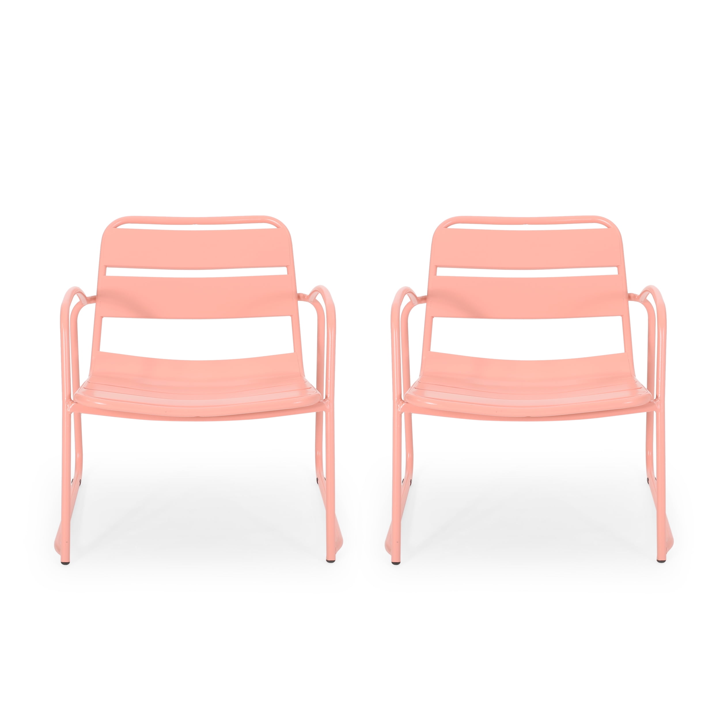 Calvert Outdoor Dining Chair, Set of 2, Matte Coral