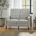 thumbnail image 1 of Noble House Craigue Fabric Tufted Loveseat Recliner, Light Gray/Tweed/Dark Espresso, 1 of 10