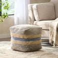thumbnail image 1 of Noble House Cube Woven Hemp Pouf, 1 of 7
