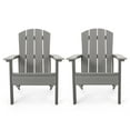 thumbnail image 1 of Noble House Culver Faux Wood Slat-Backed Adirondack Chair in Gray (Set of 2), 1 of 6
