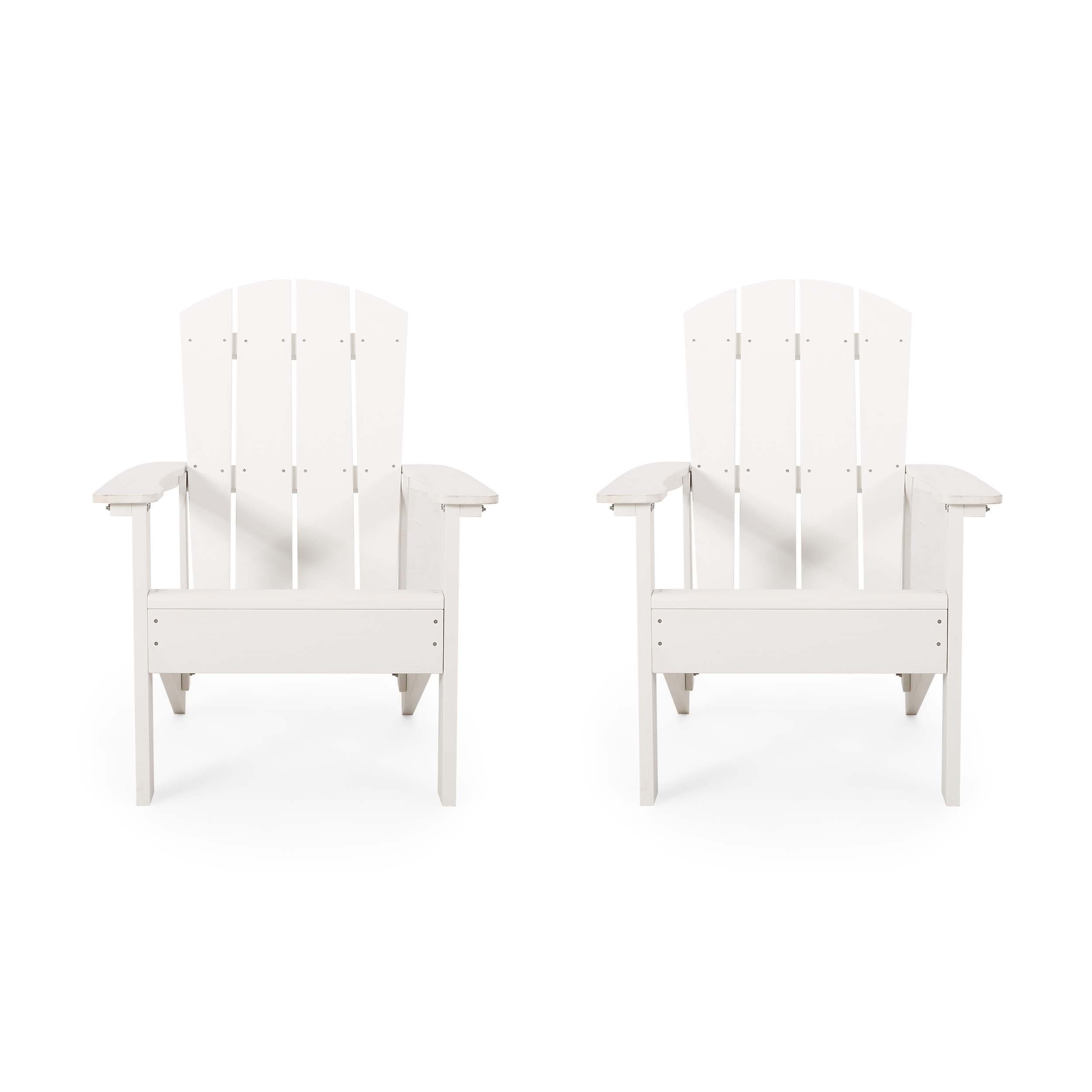 Noble House Culver Faux Wood Slat-Backed Adirondack Chair in White (Set of 2) - image 1 of 7