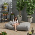 thumbnail image 1 of Noble House Curacao Polyurethane Foam Fabric Outdoor Lounger Bean Bag - Charcoal, 1 of 7