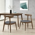 thumbnail image 1 of Noble House Currant Fabric Upholstered Dining Chairs, Set of 2, Walnut and Charcoal, 1 of 8