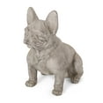 thumbnail image 1 of Noble House Delamore Outdoor French Bulldog Garden Statue in Rustic White/ Green, 1 of 6