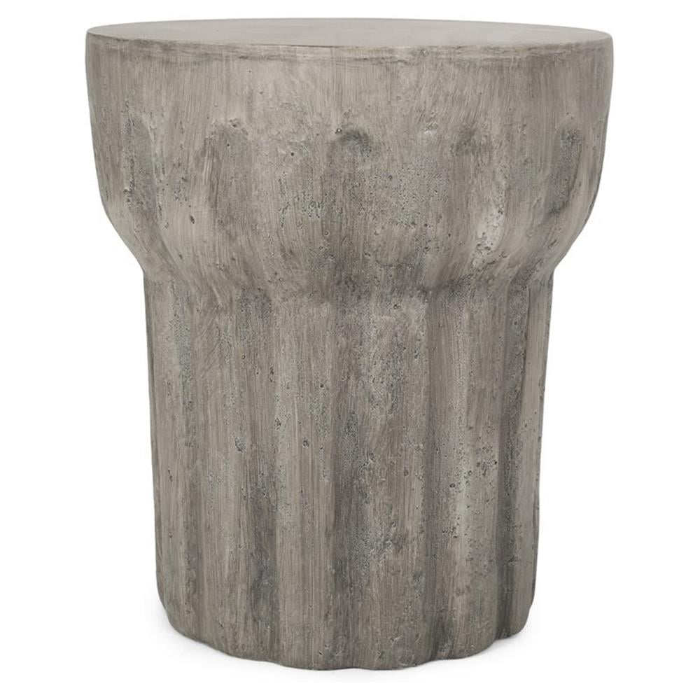 Contemporary Round Lightweight Concrete Drum Side Table