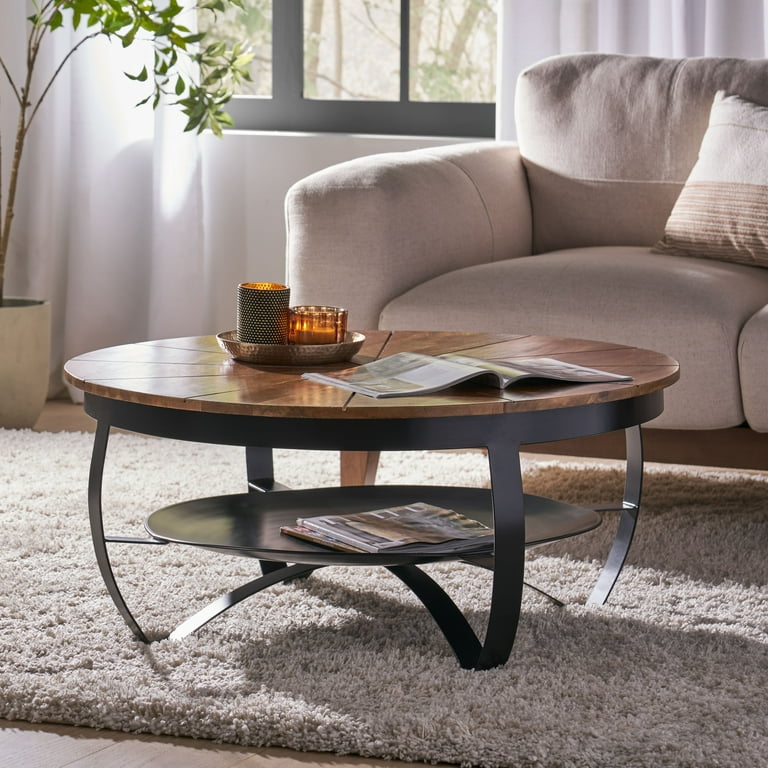 Rea solid wood drum coffee table deals