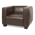 thumbnail image 1 of Noble House Denison Faux Leather Club Chair, Dark Brown and Dark Walnut, 1 of 8