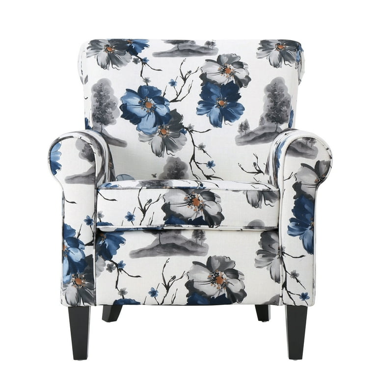Noble house everest floral hot sale print fabric club chair