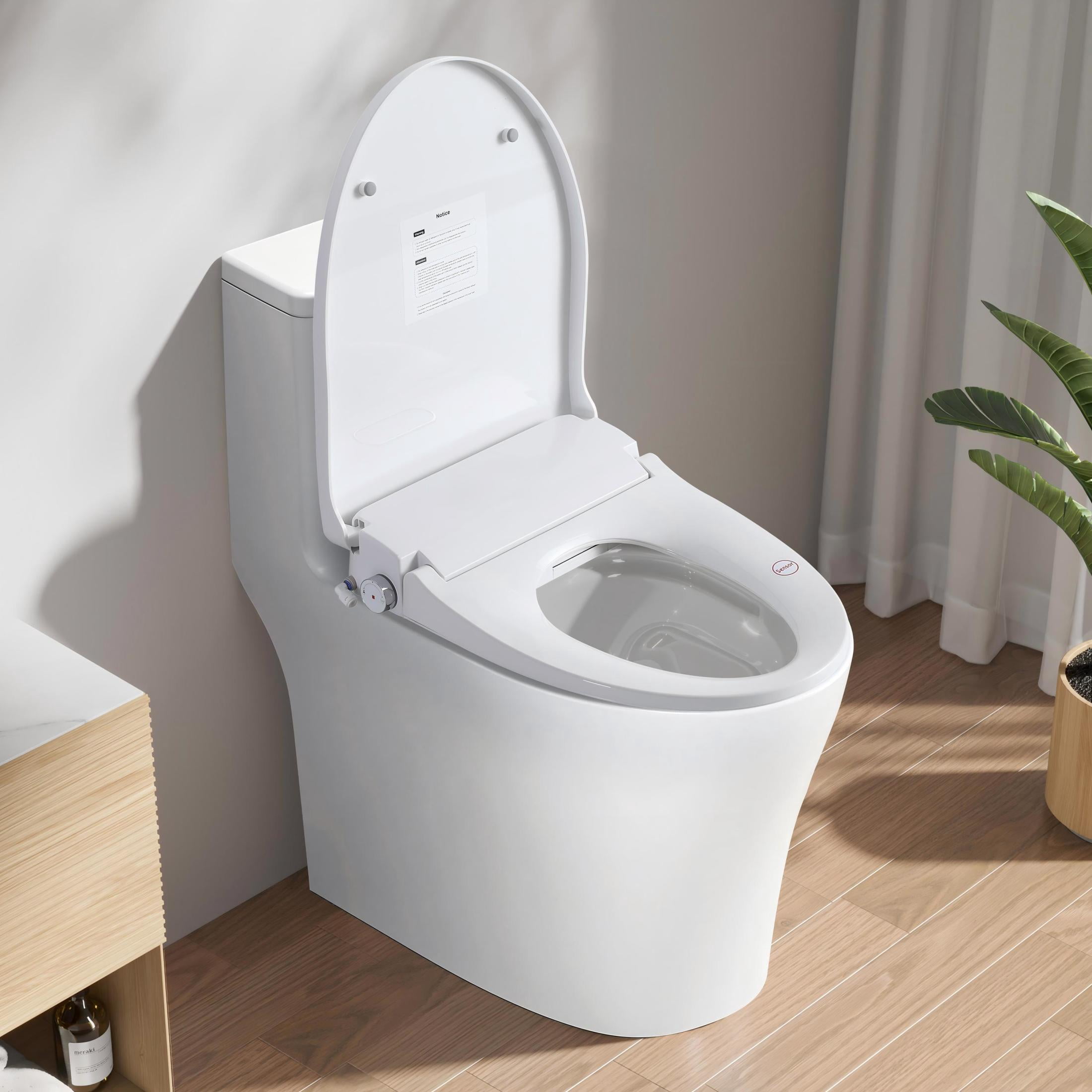 Noble House Electronic Smart Bidet Toilet Seat for Elongated Toilets, Automatic Open Sensor & Heated Seat, White