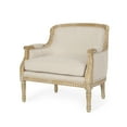 thumbnail image 1 of Noble House Elias Fabric Club Chair, Natural and Beige, 1 of 10
