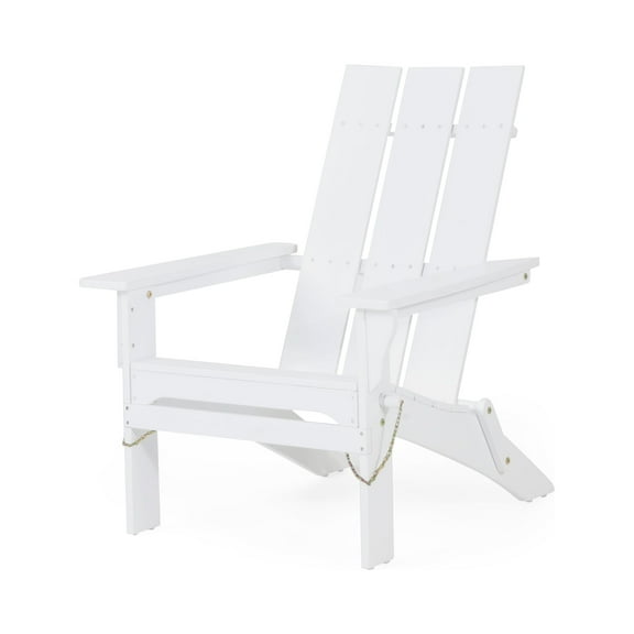 Noble House Eliphaz Folding Acacia Wood Adirondack Chair - White