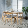 thumbnail image 1 of Noble House Eliza Grey Fabric and Oak Wood Dining Set, 1 of 11