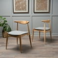 thumbnail image 1 of Noble House Eliza Indoor Mid-Century Modern Fabric Dining Chairs, Set of 2, Gray, 1 of 10