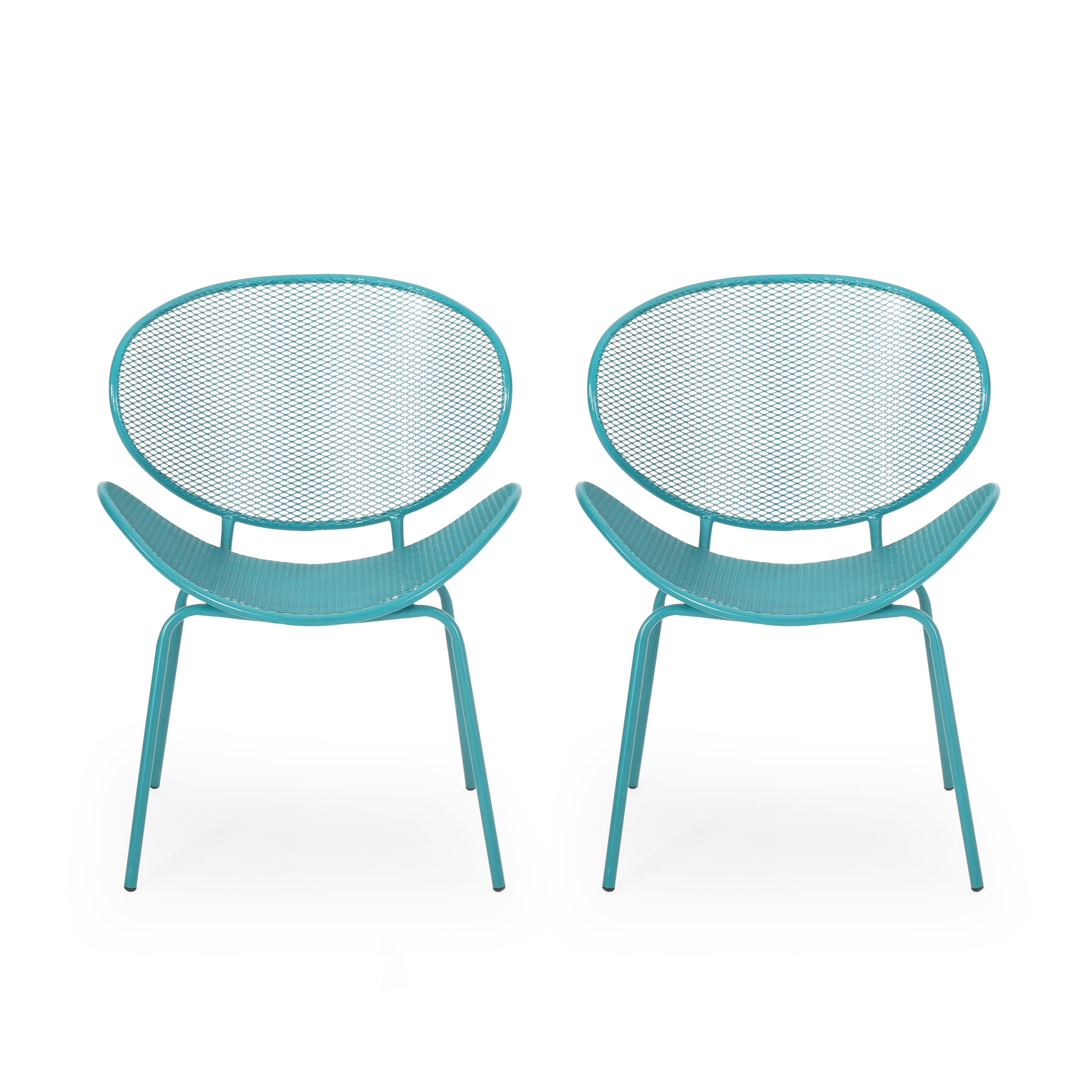 Hamdan Outdoor Dining Chair, Set of 2, Matte Teal