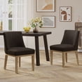 thumbnail image 1 of Noble House Elmore Fabric Upholstered Wood Dining Chairs, Set of 2, Brown and Weathered Natural, 1 of 7