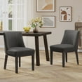 thumbnail image 1 of Noble House Elmore Fabric Upholstered Wood Dining Chairs, Set of 2, Charcoal and Weathered Gray, 1 of 8
