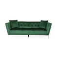 thumbnail image 1 of Noble House Emilio Velvet Sofa, Emerald, Silver, 1 of 8