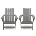 thumbnail image 1 of Noble House Encino Outdoor Contemporary Adirondack Chair (Set of 2) Gray, 1 of 8