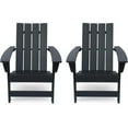 thumbnail image 1 of Noble House Encino Outdoor Contemporary Adirondack Chair (Set of 2) Matte Black, 1 of 8
