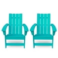 thumbnail image 1 of Noble House Encino Outdoor Contemporary Adirondack Chair (Set of 2) Teal, 1 of 8