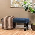 thumbnail image 1 of Noble House Enzo Fabric Ottoman Bench, Dark Blue, 1 of 5