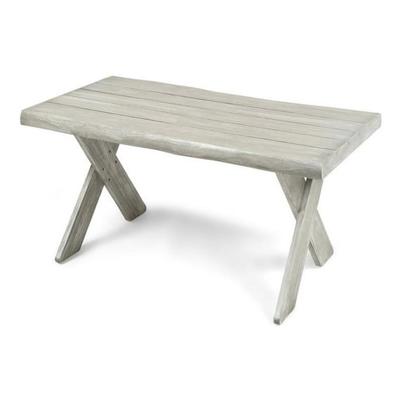 Noble House Esmeralda Farmhouse Indoor Acacia Wood Coffee Table in Light Gray