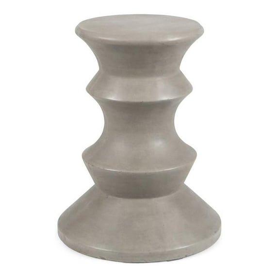 Noble House Eureka 22" Outdoor Light Weight Concrete Side Table in Light Gray