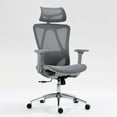 thumbnail image 1 of Noble House Fido 47" High Back Mesh Office Chair, Ergonomic Reclining Design with Adjustable Lumbar, Grey, 1 of 5