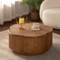 thumbnail image 1 of Noble House Flower Rattan Coffee Table with Lift-Off Lid Storage, Boho-Chic Petal Design, for Living Room, Natural Wood, 1 of 10